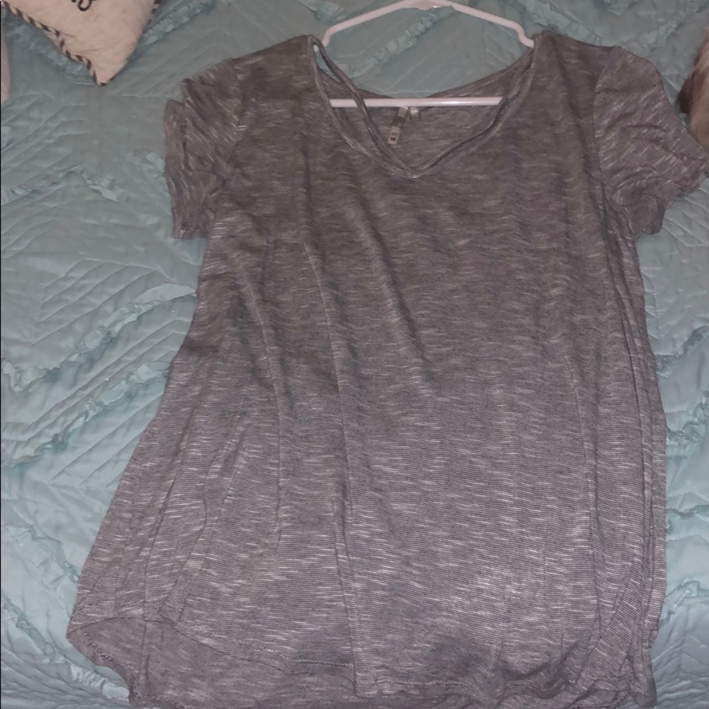 BKE Strappy Striped T-Shirt